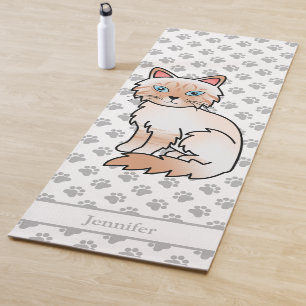 Tapis De Yoga Birman / Ragdoll Tabby Point Rouge Avec Pattes & N