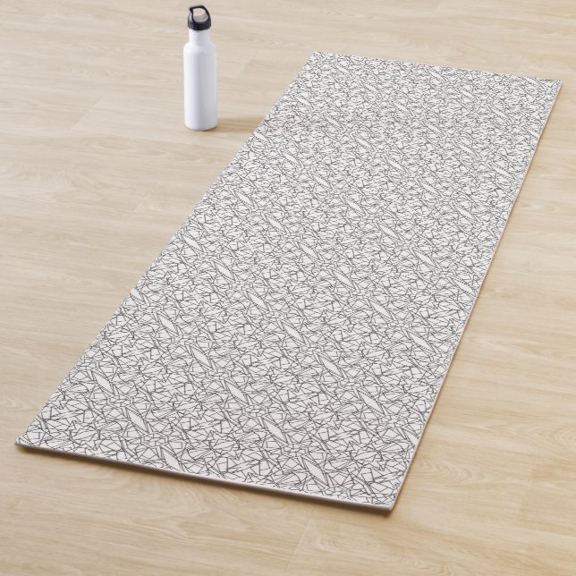 Tapis De Yoga Black And White Geometric-Modern Minimalist (En situation)
