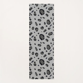 Tapis De Yoga Black Leopard Pattern On Grey