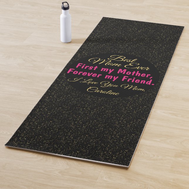 Tapis De Yoga Black Pink Meilleure Maman Jamais Chic Mothers Mod (En situation)