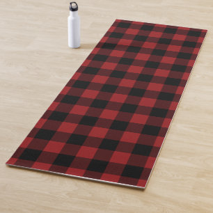 Tapis De Yoga Black Red Buffalo Plaid Check Yoga Mat Cadeau