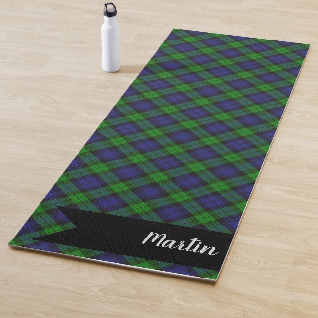 Tapis De Yoga Black Watch Scottish Tartan Plaid Motif (En situation)