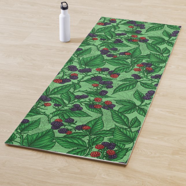 Tapis De Yoga Blackberry en vert (En situation)