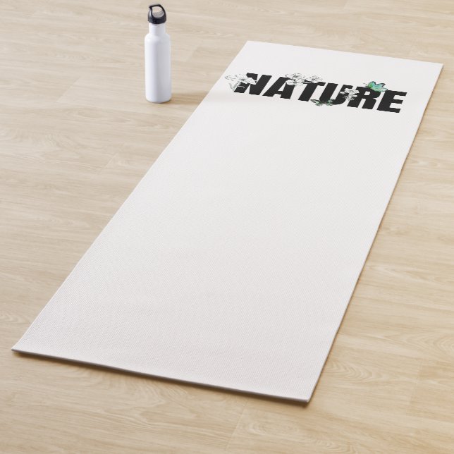 Tapis De Yoga Blanc noir et vert Nature Yoga Mat (En situation)