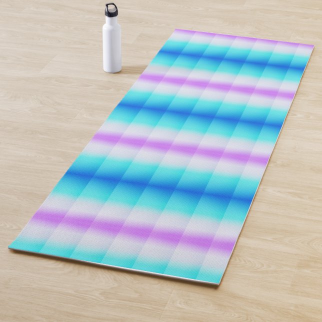 Tapis De Yoga Bleu Aqua Purple Blancs (En situation)
