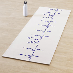 Tapis De Yoga Bleu Chien Coeur battent Yoga Mat