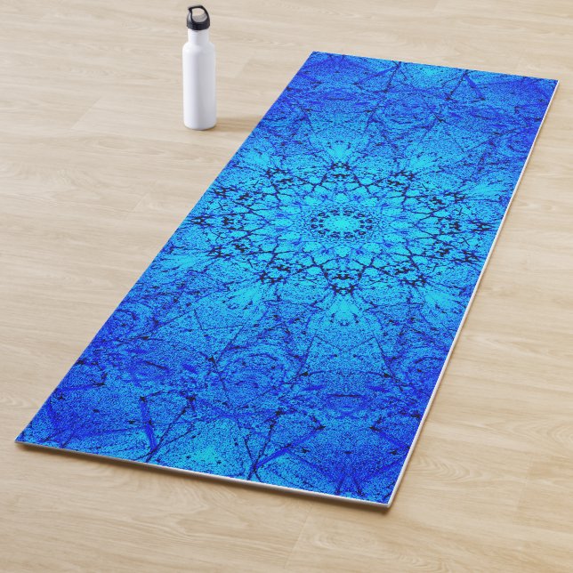 Tapis De Yoga Bleu clair Mandala (En situation)