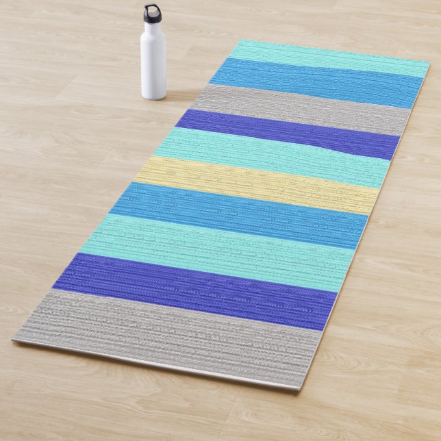 Tapis De Yoga Bleu et or (En situation)