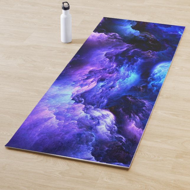 Tapis De Yoga Bleu Et Violet Dans Les Nuages (En situation)