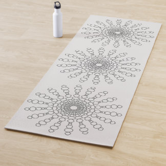 Tapis De Yoga Bleu Gris Cobblestone Soleil Mandala 1 Côté Yoga M