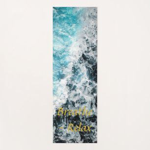 Tapis De Yoga Blue Black Ocean Waves Hawaii personnalisable
