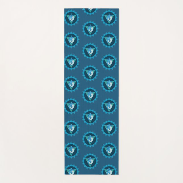 Tapis De Yoga Blue Cahkara, Throat Chakra, Visuddha Yoga Mat (Devant)