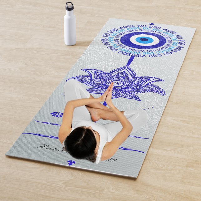 Tapis De Yoga Blue Eye Pas De Mauvaises Vibes Mandala Motifs (Créateur téléchargé)