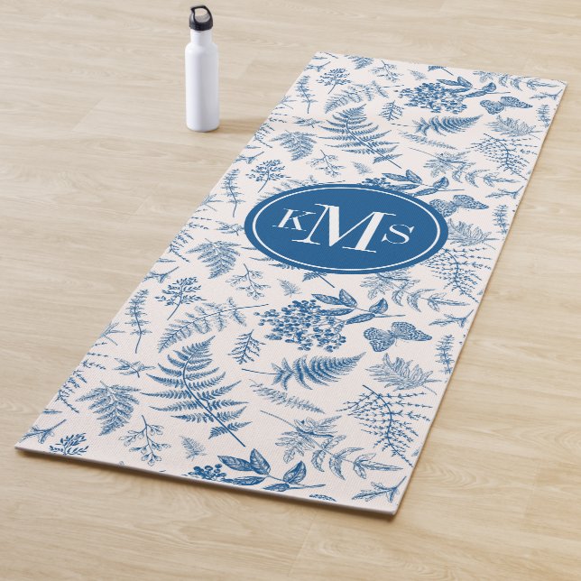 Tapis De Yoga Blue Garden Butterfly & Floral Garden Motif (En situation)