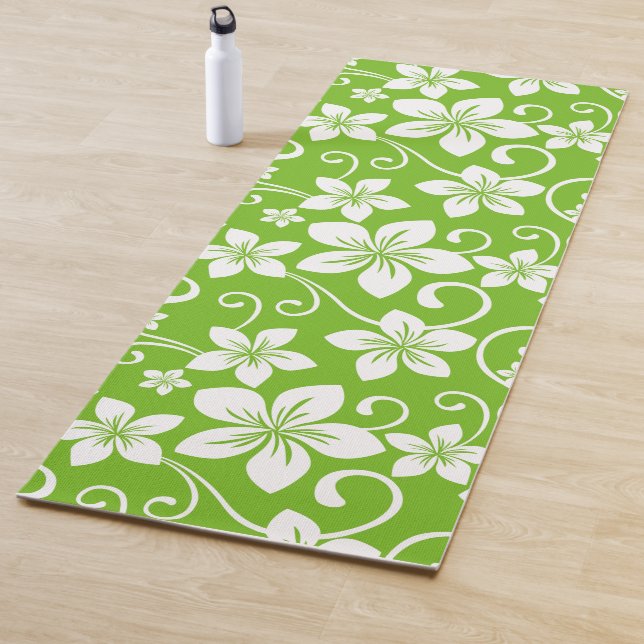 TAPIS DE YOGA BLUE HAWAII (LIME) (En situation)