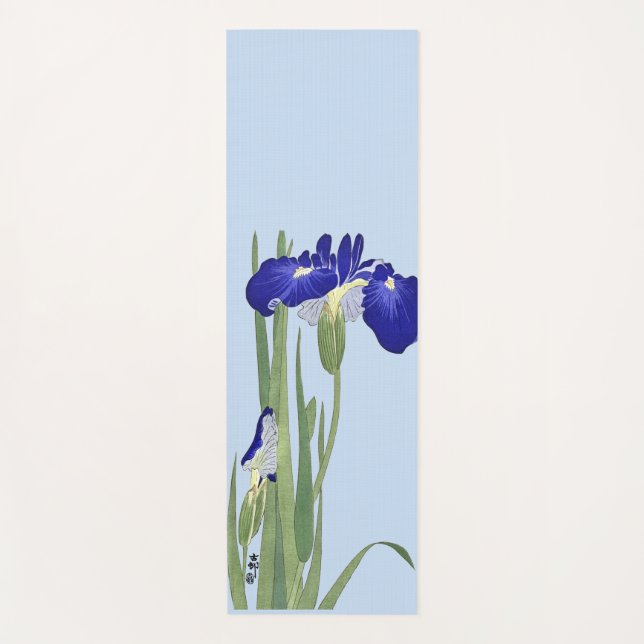 Tapis De Yoga Blue Irises par Ohara Koson (Devant)