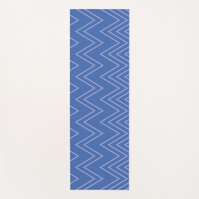 Tapis De Yoga Blue, moderne, simple, cool, trendy zigzag (Devant)