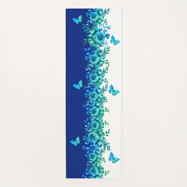 Tapis De Yoga Blue Petal Symphony  (Devant)