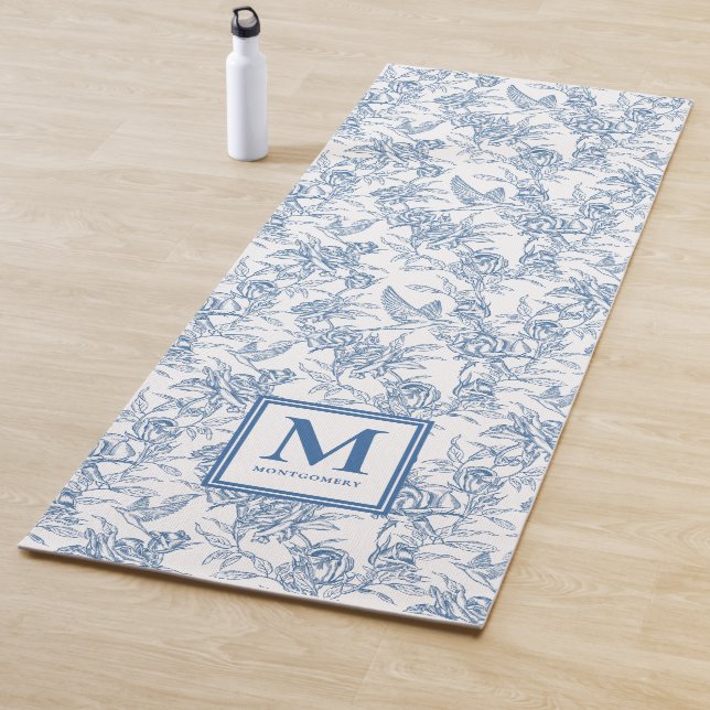 Tapis De Yoga Blue Toile French Custom Name (En situation)