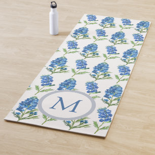 Tapis De Yoga Bluebonnets Texas Blue Floral Watercolor motif