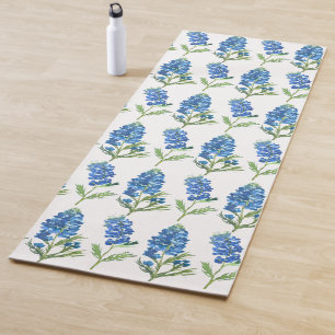 Tapis De Yoga Bluebonnets Texas Blue Flowers Aquarelle