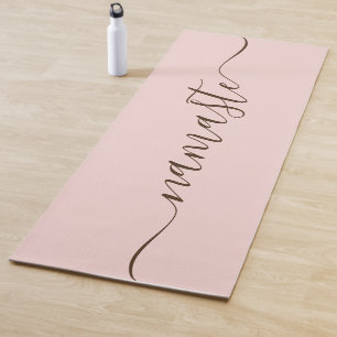 Tapis De Yoga Blush et Brun Foncé Élégant Swash Namaste
