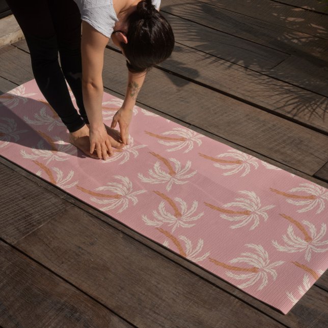 Tapis De Yoga Boho Beach Palm Yoga Mat Pilates côtiers tropicaux (Créateur téléchargé)