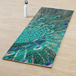 Tapis De Yoga Boho Chatoyant Chic Peacock Feather