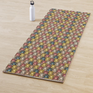 Tapis De Yoga Boho coloré Boodland Owl Motif
