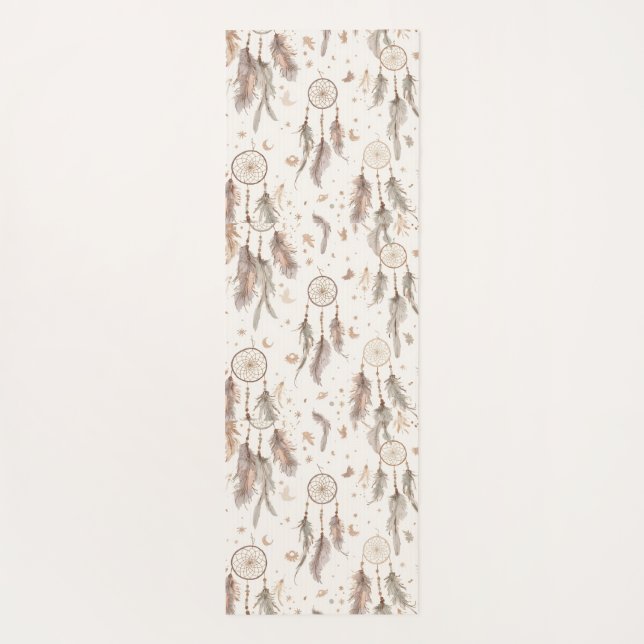 Tapis De Yoga Boho Dream Catcher Yoga Mat Ethereal Feathers (Dos)