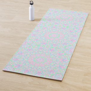 Tapis De Yoga Boho Eclectique Hippie Coloré Funky Pastel Mandala