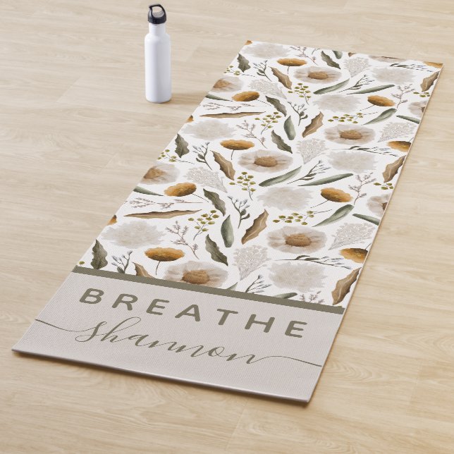Tapis De Yoga Boho Floral Yoga Mat (En situation)