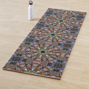 Tapis De Yoga Boho Hippie Mandala Carreaux Abstraits