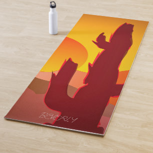 TAPIS DE YOGA BOHO MINIMALIST DESERT SUNSET GRAPHIQUE