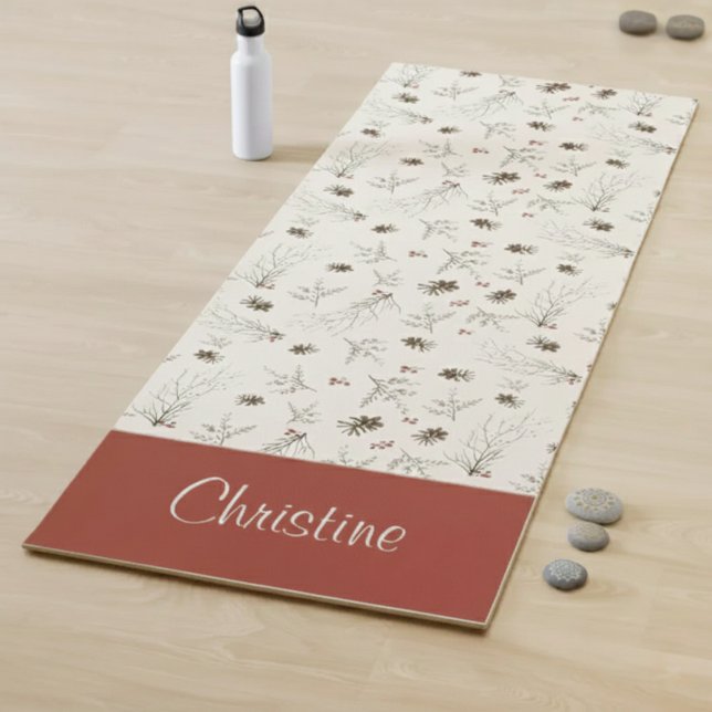 Tapis De Yoga Boho Monogramme Bois d'Hiver de Boho (Créateur téléchargé)