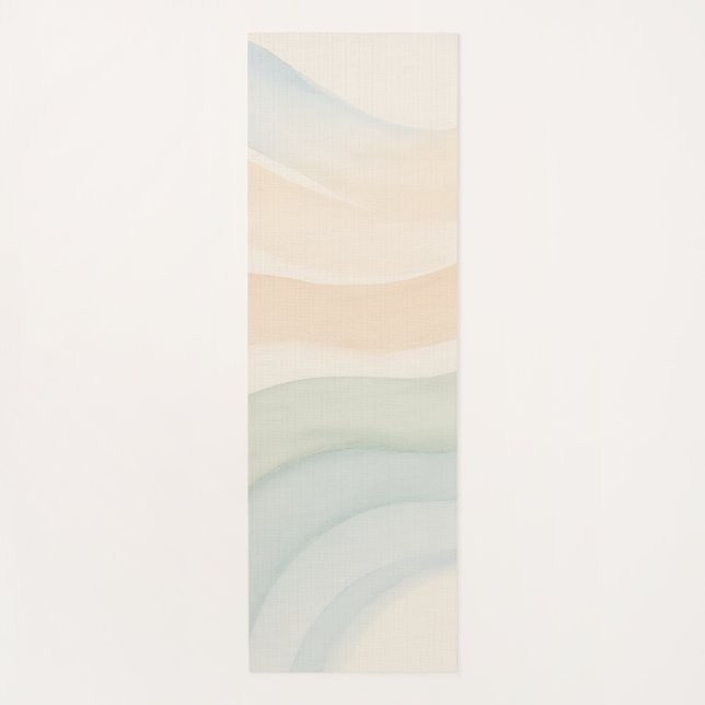 Tapis De Yoga Boho Waves Mindful Calming Minimalist (Devant)