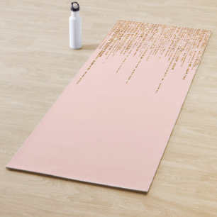 Tapis De Yoga Bordure de Parties scintillant brillante en or ros