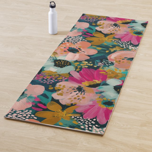 Tapis De Yoga Botanical Floral  (En situation)