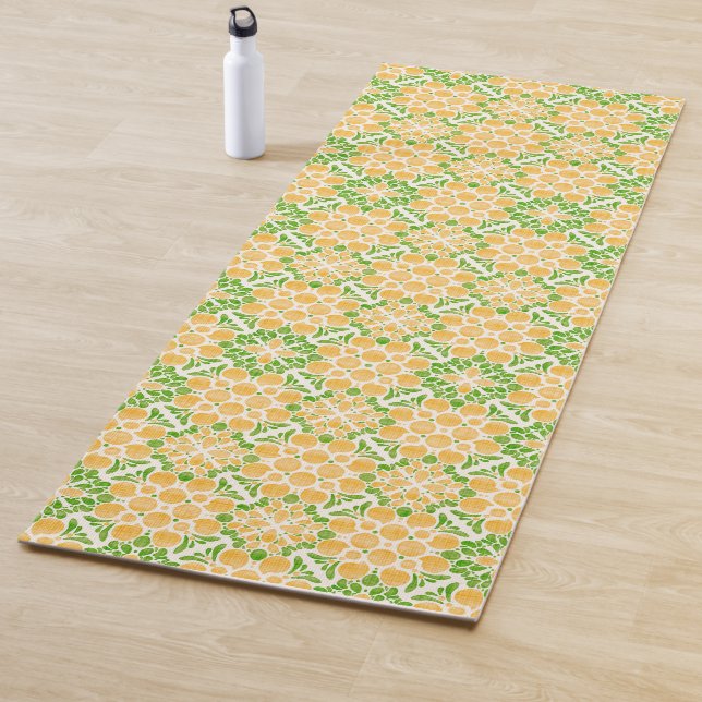 Tapis De Yoga Botanical Pop-Citrus (En situation)