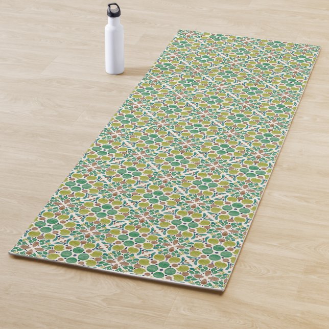 Tapis De Yoga Botanical Pop - Olive (En situation)