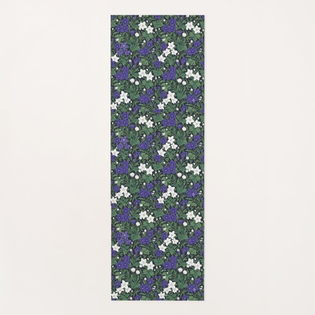 Tapis de Yoga Botanique Fleur Sauvage Violette et  (Devant)