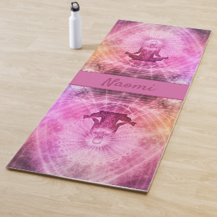 Tapis De Yoga Bouddha rose violet nom de méditation