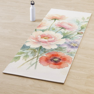 Tapis De Yoga Bouquet de fleurs sauvages de jardin de campagne à