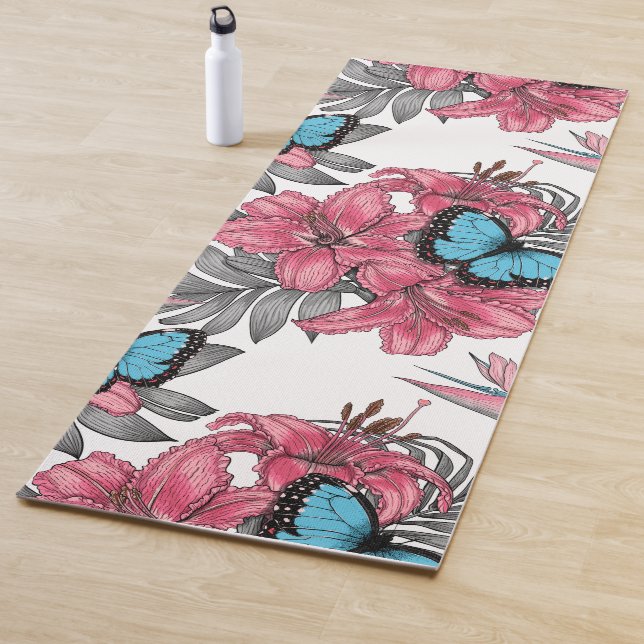 Tapis De Yoga Bouquet tropical (En situation)