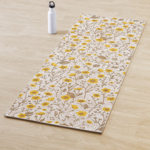 Tapis De Yoga Boutons jaunes et bruns