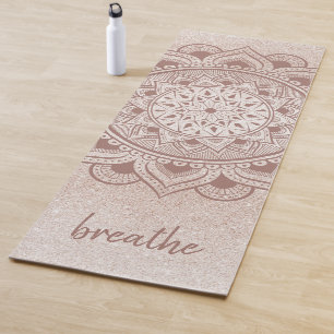Tapis De Yoga Breathe Chic Rose Gold Feminine Mandala Practice
