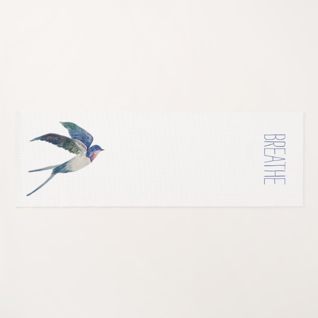 Tapis De Yoga "Breathe" Yoga Mat avec Skye View Split Tail Logo (Devant (Horizontal))