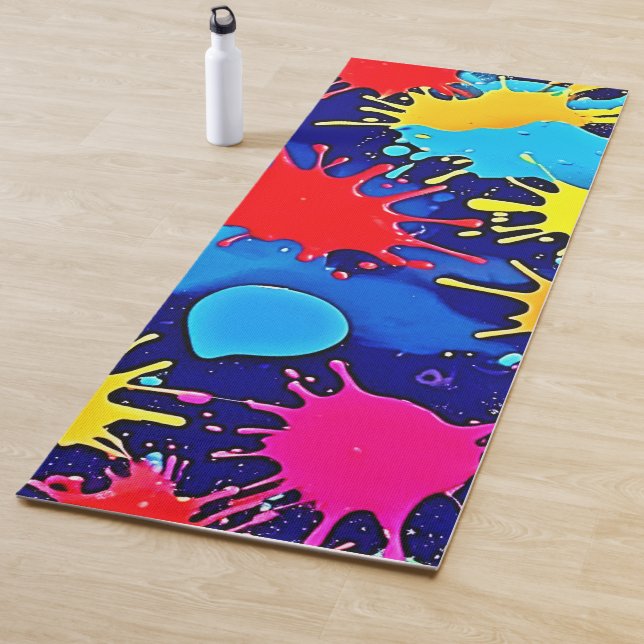 Tapis De Yoga Bright Color Splatter (En situation)