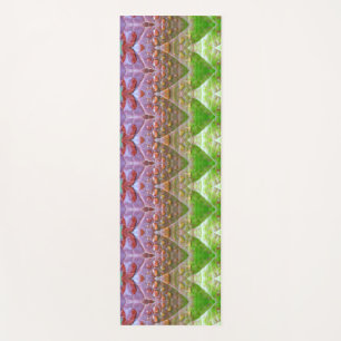 Tapis De Yoga Bronze & Feuille verte Ikat 2 pouf Longue Voies