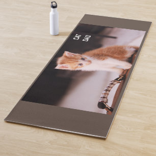 Tapis De Yoga Brown "Papa Chat" Orange Kitten